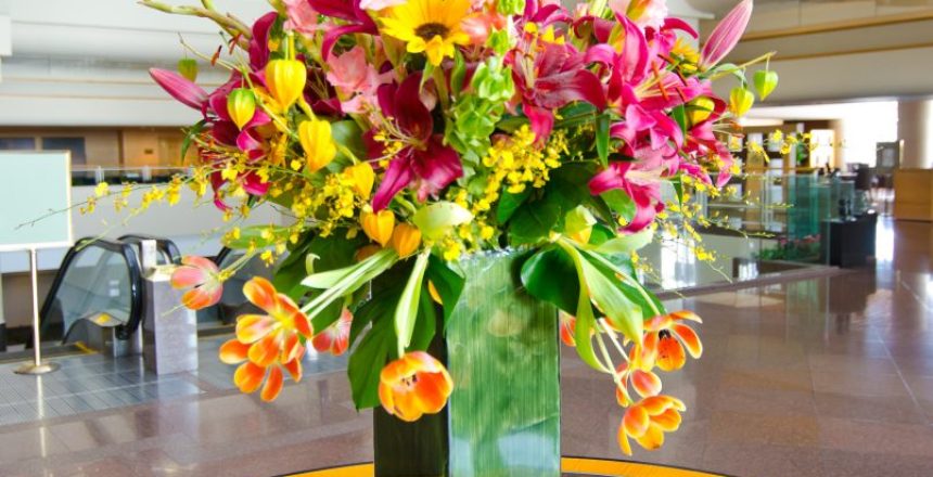 Aztec flowers in a reception