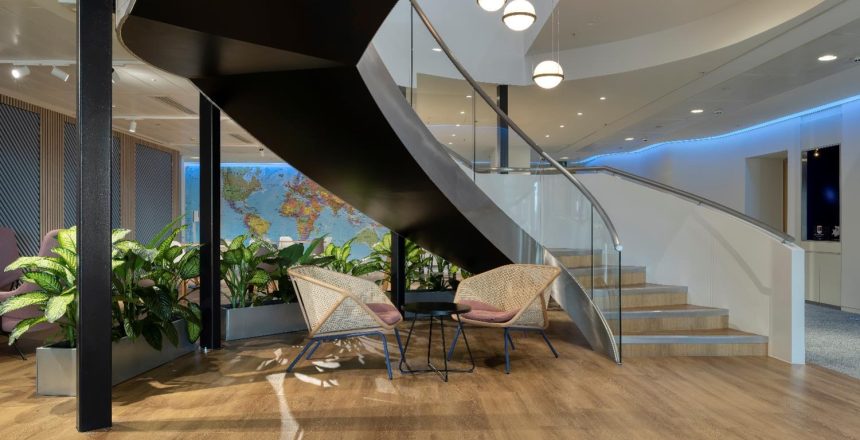 vLarge office space with indoor plants and live plants in London