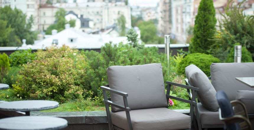 roof gardens - rooftop of an office building with a modern garden